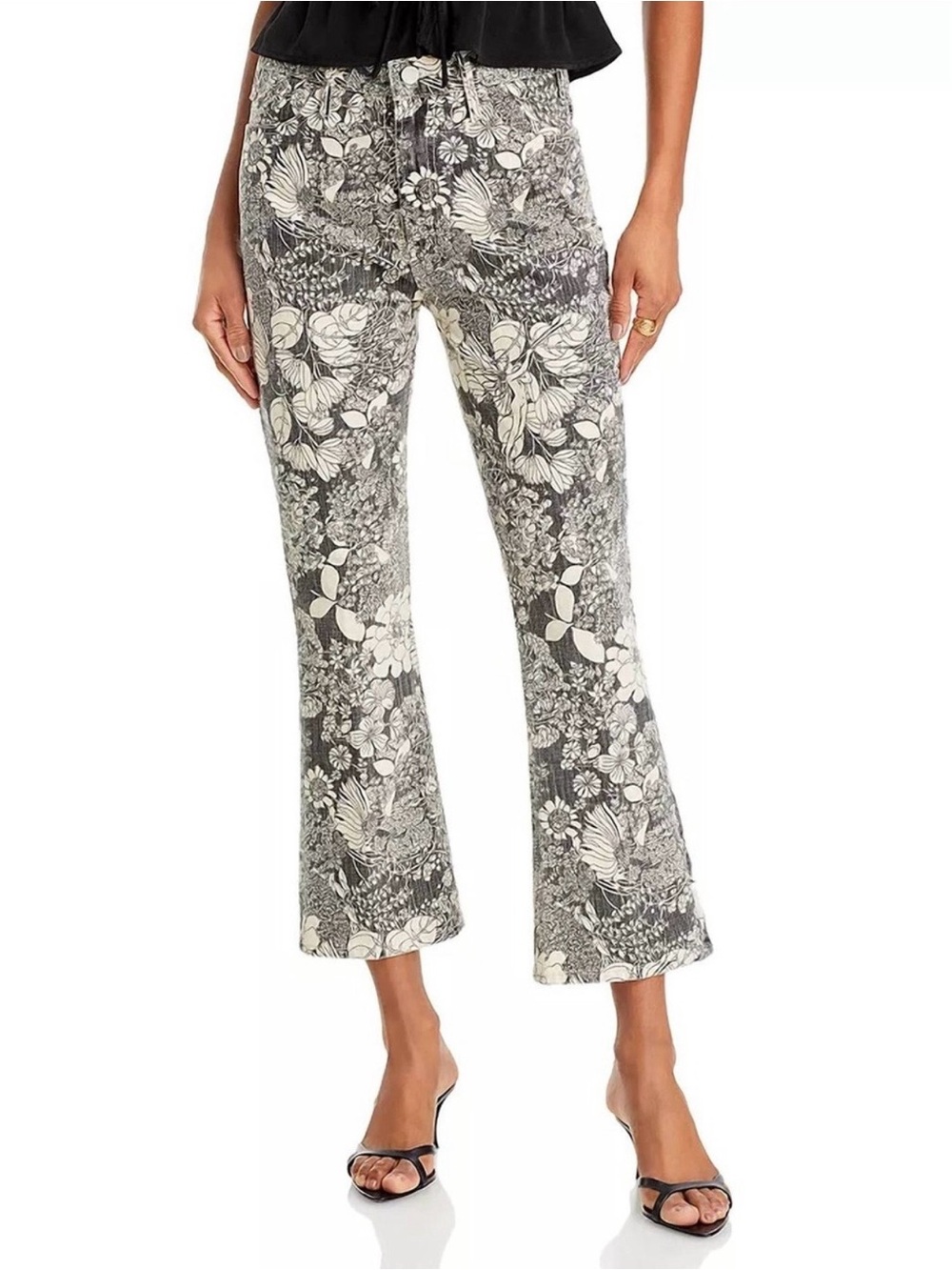 Mother Superior The Hustler Ankle Floral Flare Jeans Size 25